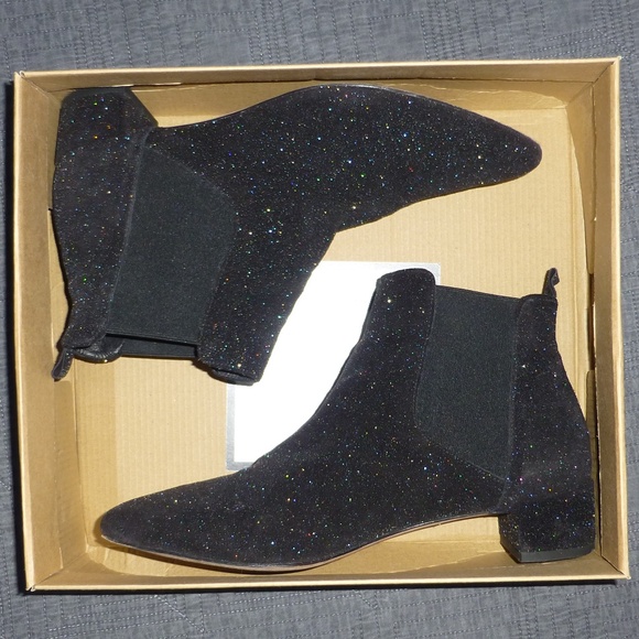 Miista Beau Leather Sparkle Boots | US 7.5 | Black Metallic - Picture 5 of 8